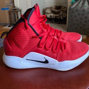 Nike Hyperdunk X University Red and White Basketball Shoes